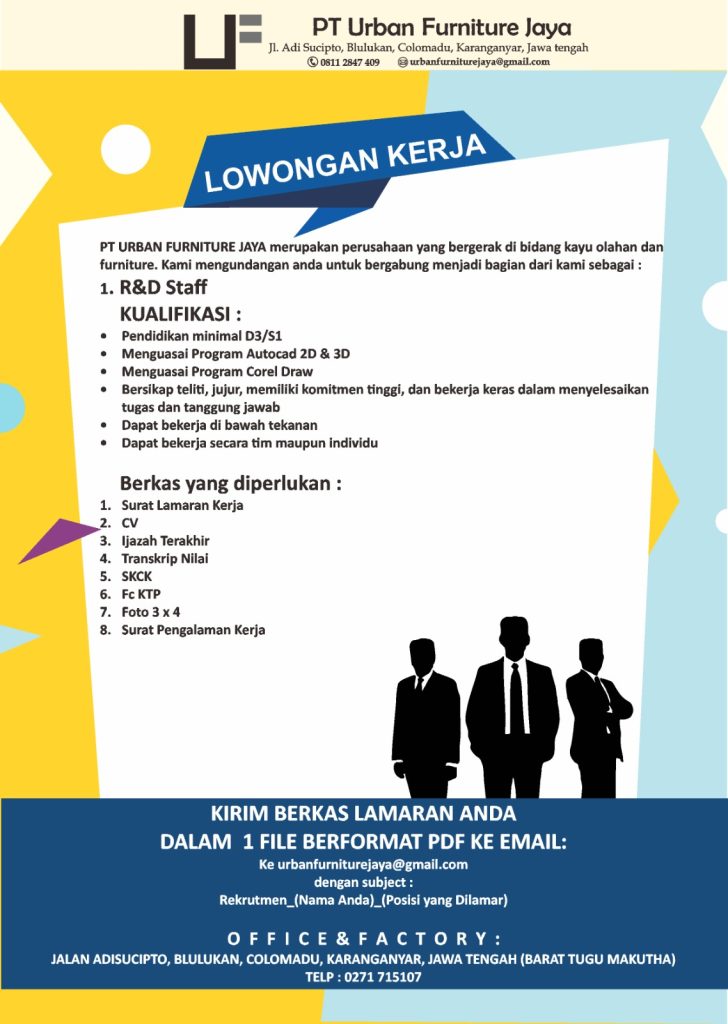 R&D Staff – PT Urban Furniture Jaya